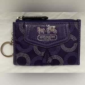 Coach Mini Coin Purse & Keychain Purple classic C design